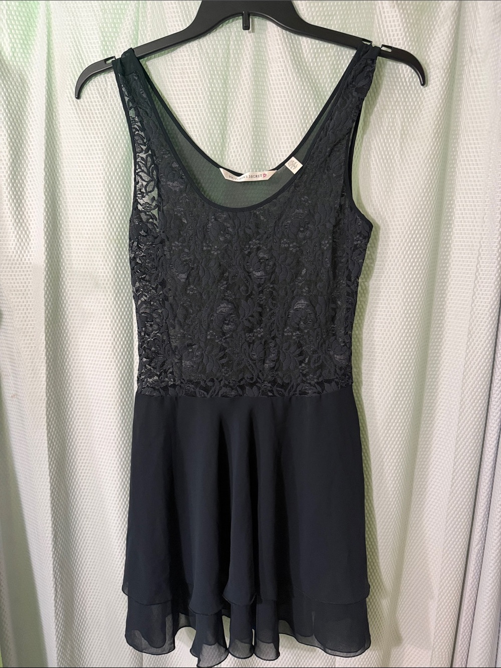 Victoria's Secret Black Lace Bodice Skater Chemise